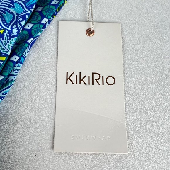 Kikirio Womens Blue Floral Cheeky Bikini Swim Bottom Reversible size Small - Picture 10 of 12